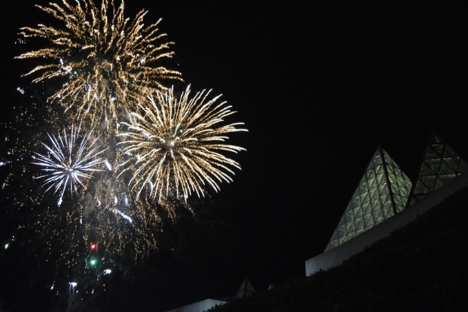 平成２８年時の祭典打ち上げ花火