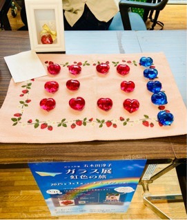 ハートのガラス正面からの画像